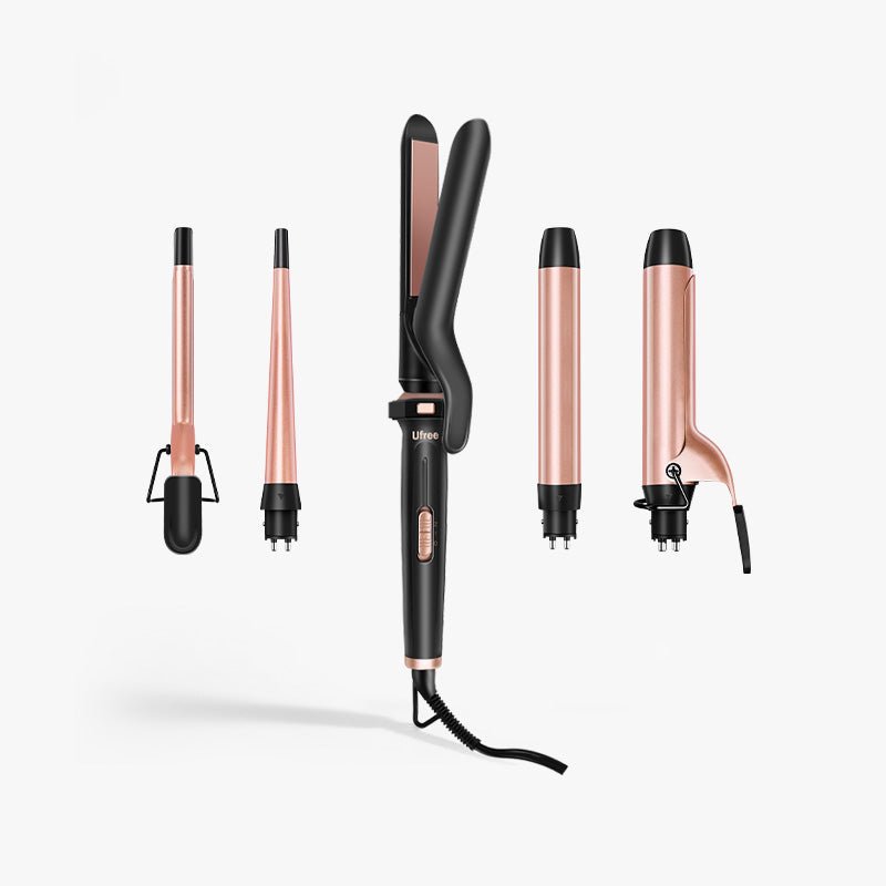 Ufree 3-in-1 Hair Styler Set in Rose Gold and Black Amazon.com: Ufree 3 in 1 Curling Iron, Curling Wand Set with  main image 3