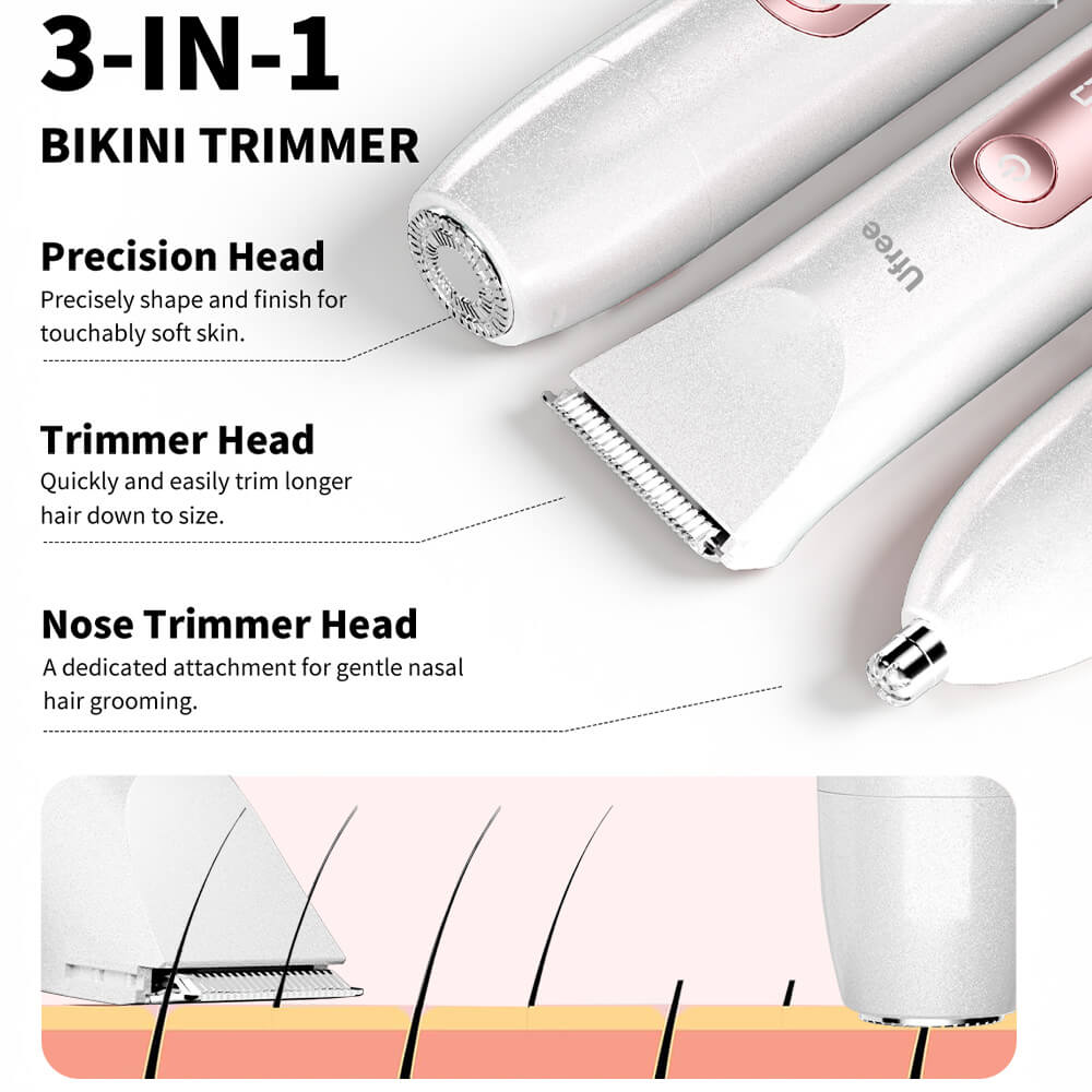Ufree Bikini Trimmer Electric Razors for Women Dual Head - AMU-7118-Q321-