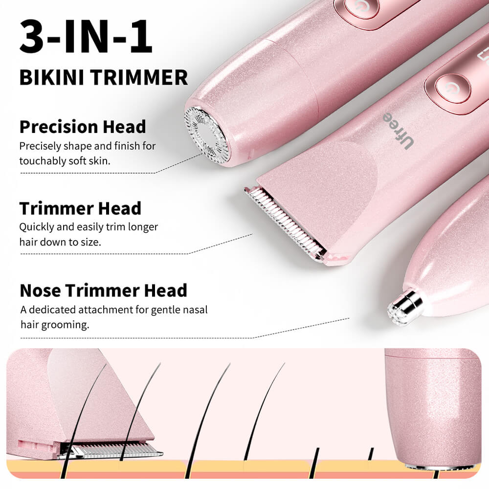 Ufree Bikini Trimmer Electric Razors for Women Dual Head - AMU-7118-Q311-