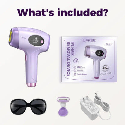 Ufree At-Home IPL Laser Hair Removal Device - Permanent Painless Hair Remover for Face, Bikini Line, Legs, Underarms - 990,000 Flashes