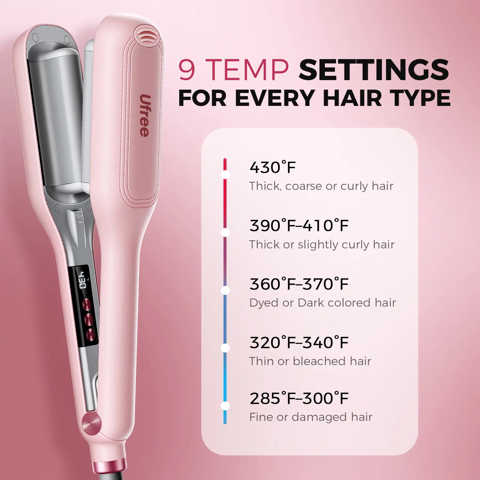 Ufree Smart Timer Deep Wave Hair Crimper Waver