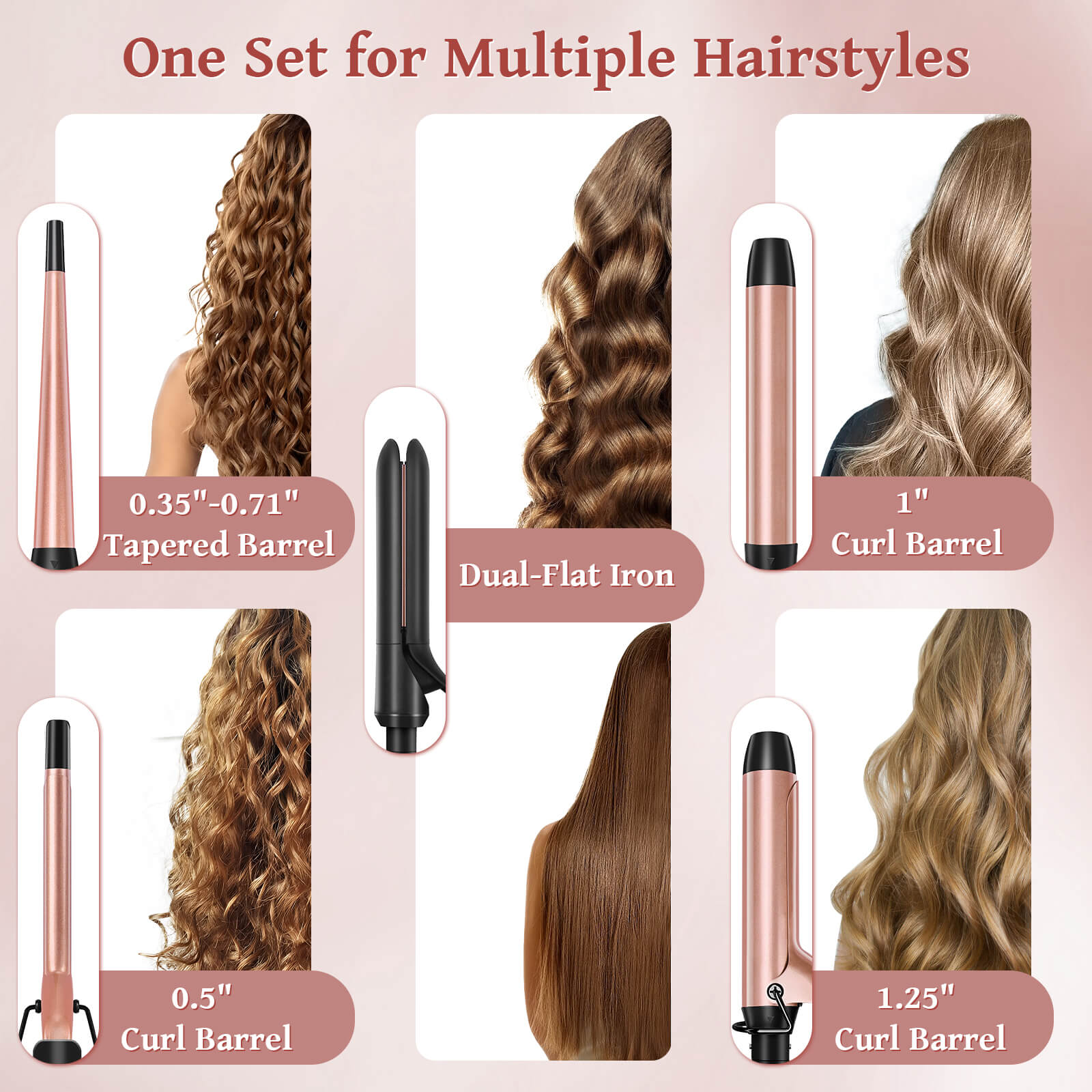 Ufree 5 - in - 1 Curling Iron Wand Set - U-3166-Q311-MP