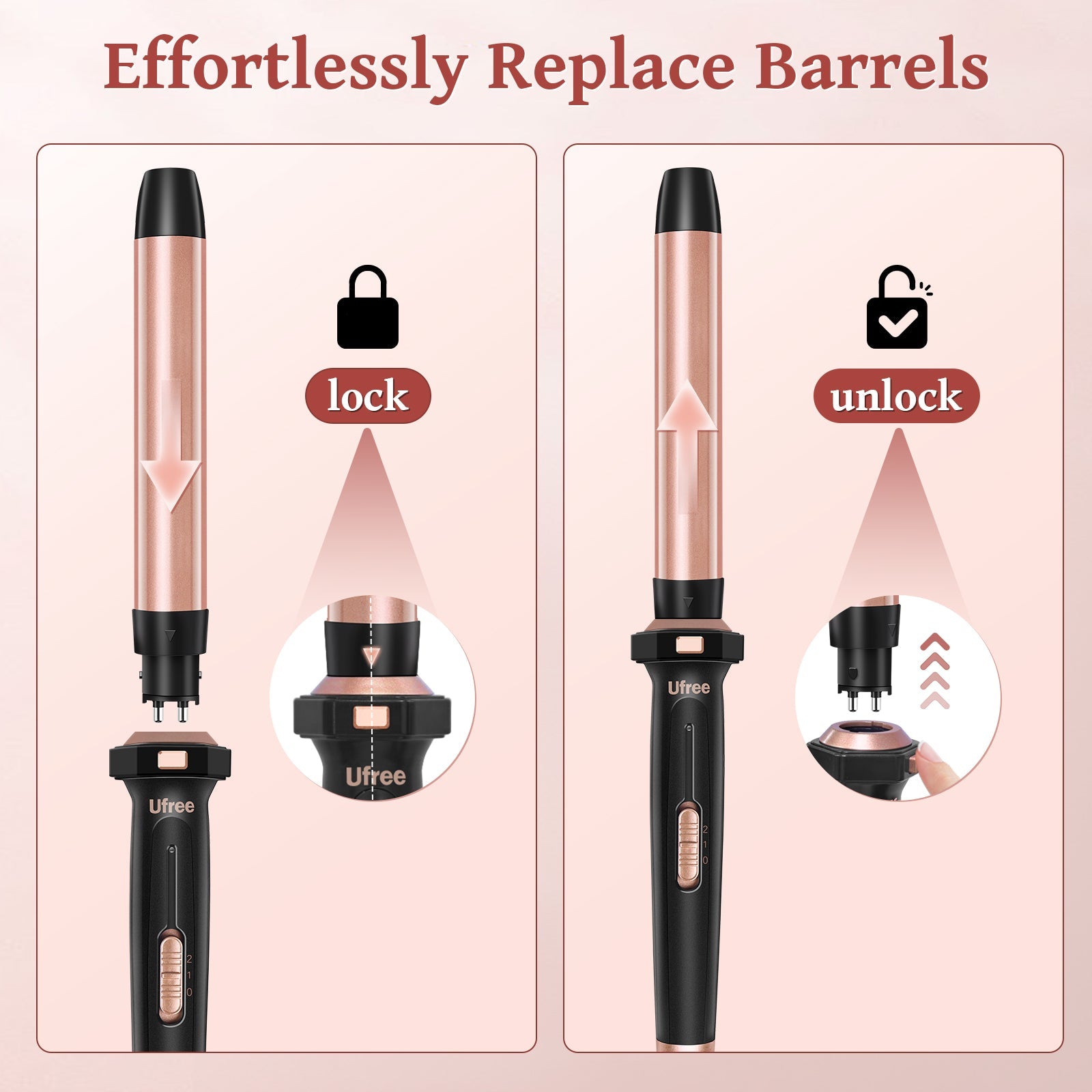 Ufree 5 - in - 1 Curling Iron Wand Set - U-3166-Q311-MP