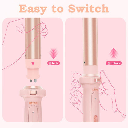 Ufree 5 in 1 Curling Iron with Ceramic Barrels (0.35" - 1.25") - AMU-3166-Q321-SF