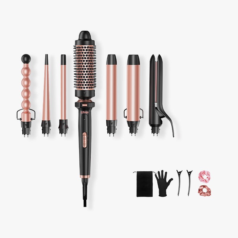 Ufree 7 - in - 1 Curling Iron Set with Thermal Brush - AMU-3166S-M311-SF
