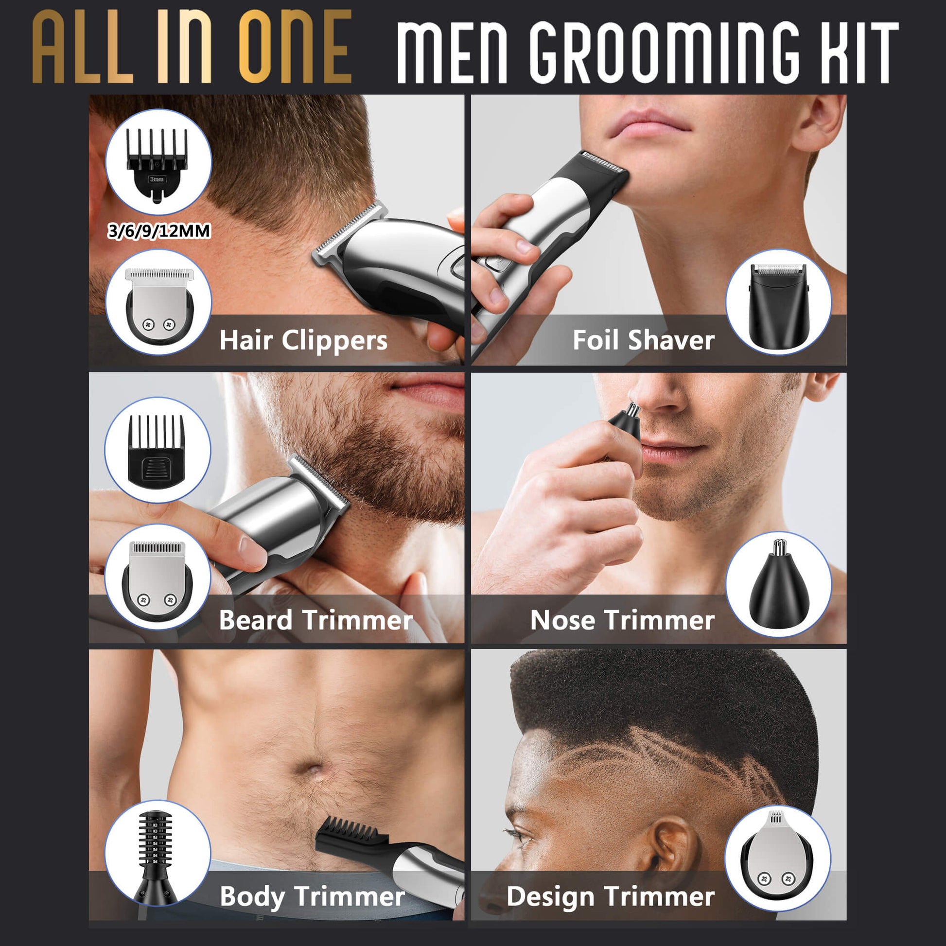 Ufree All in One Beard Trimmer Grooming Kit - AMU-1176-Q311-MP