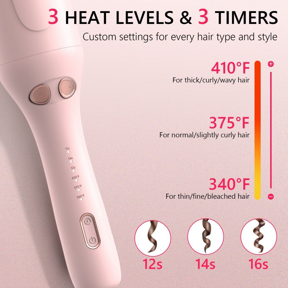 Ufree Automatic Curling Iron with 3 Temp &amp; Timers - AMU-9265-M311-SF