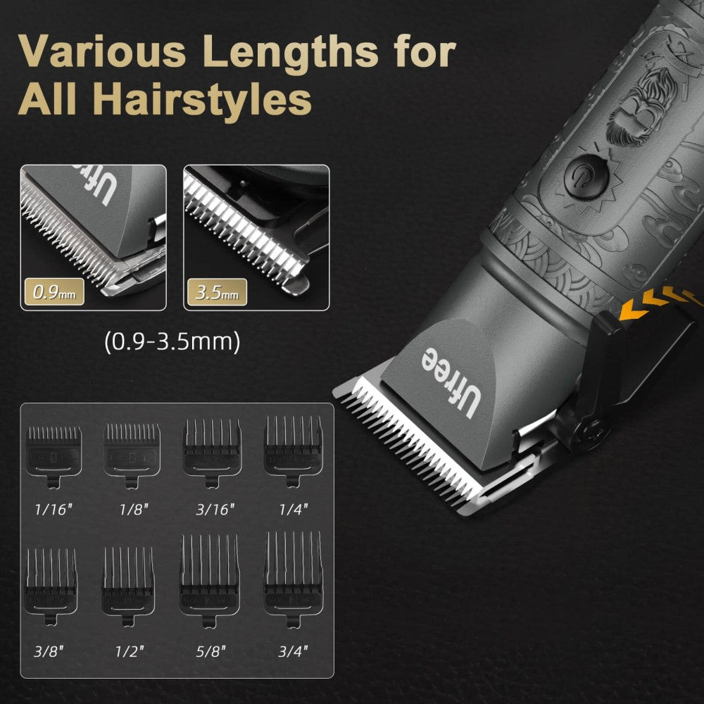 Ufree Barber Clippers and Trimmers Set Cordless Mens Grooming Kit for Nose, Ear, Face, Hair, - AMU-2226-Q321-SF
