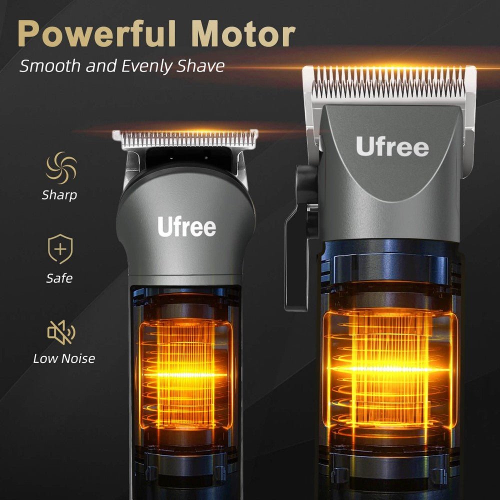 Ufree Barber Clippers and Trimmers Set Cordless Mens Grooming Kit for Nose, Ear, Face, Hair, - AMU-2226-Q321-SF