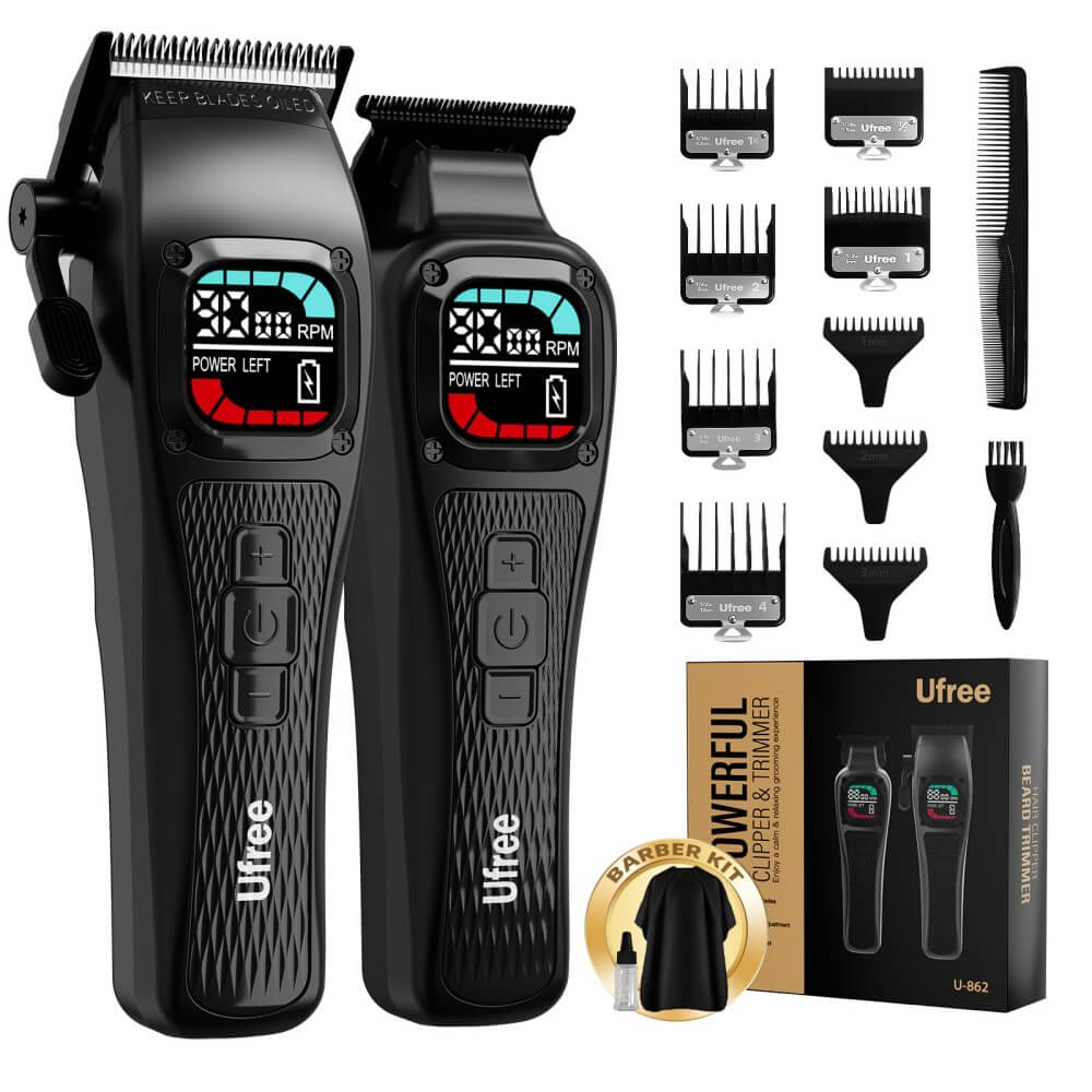 Ufree Barber - Grade Cordless Clipper & Split Trimmer Set - AMU-862-Q331-SF