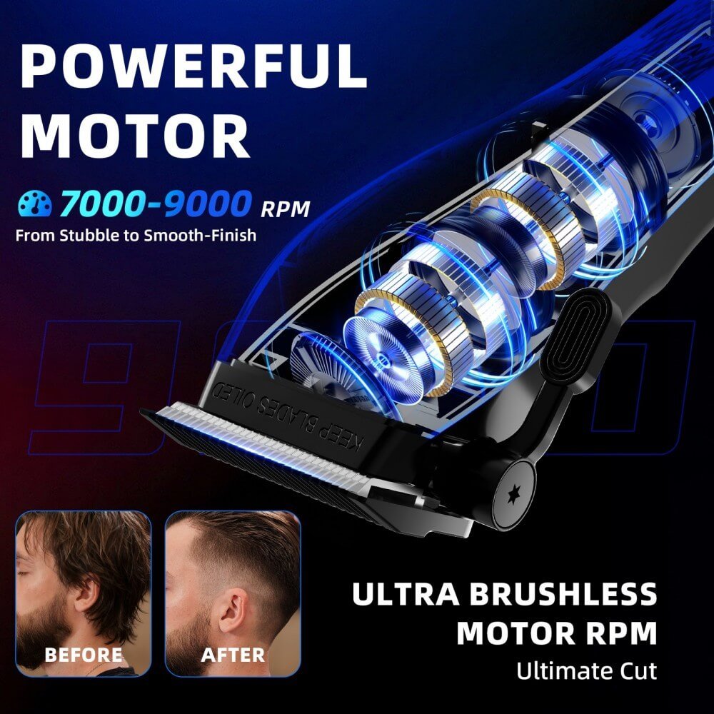 Ufree Barber - Grade Cordless Clipper &amp; Split Trimmer Set - AMU-862-Q331-SF