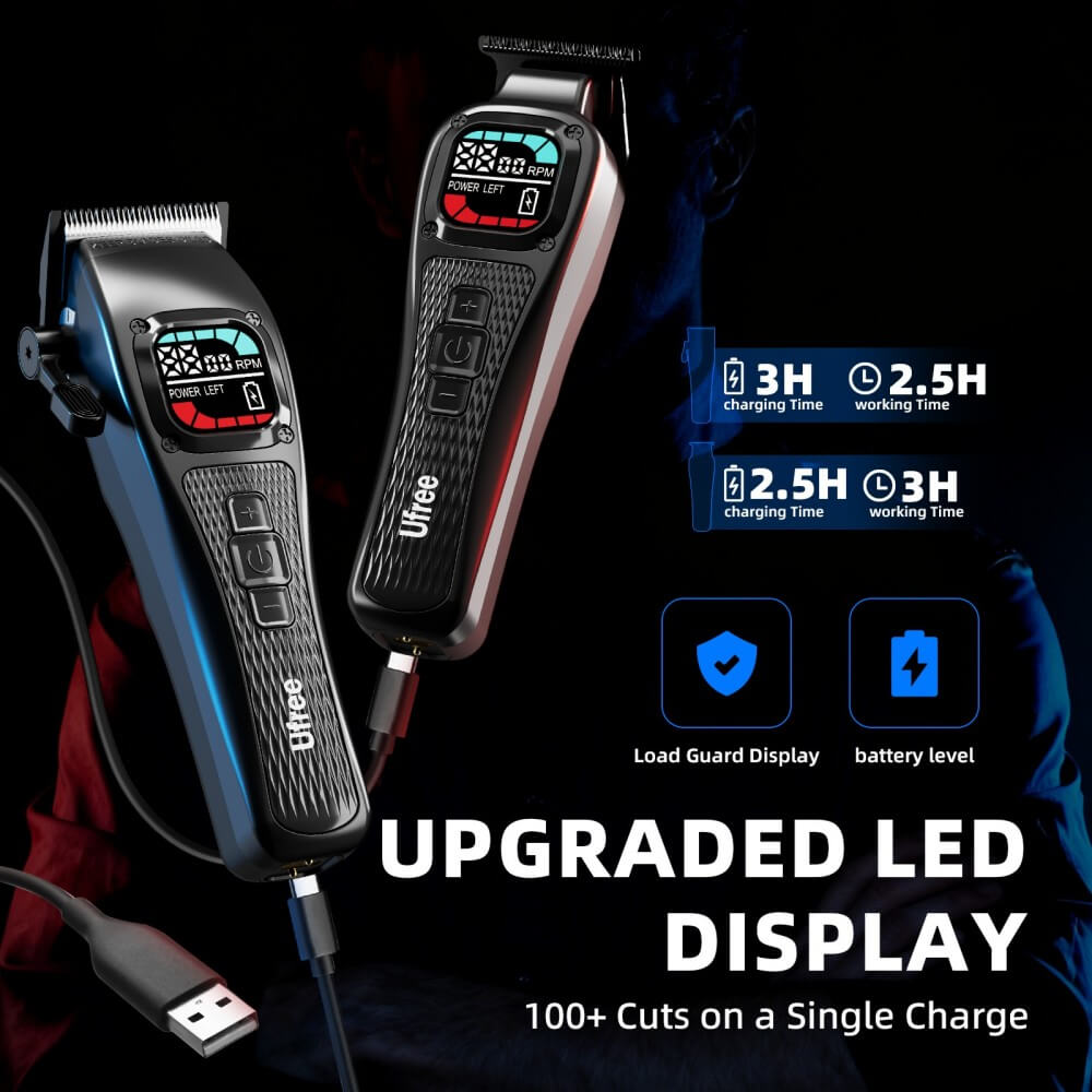 Ufree Barber - Grade Cordless Clipper &amp; Split Trimmer Set - AMU-862-Q331-SF