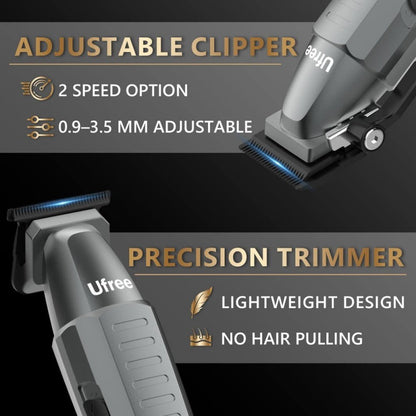 Ufree Cordless Barber Clippers and Trimmers Set for Hair Cutting and Grooming - AMU-6218-Q311-SF