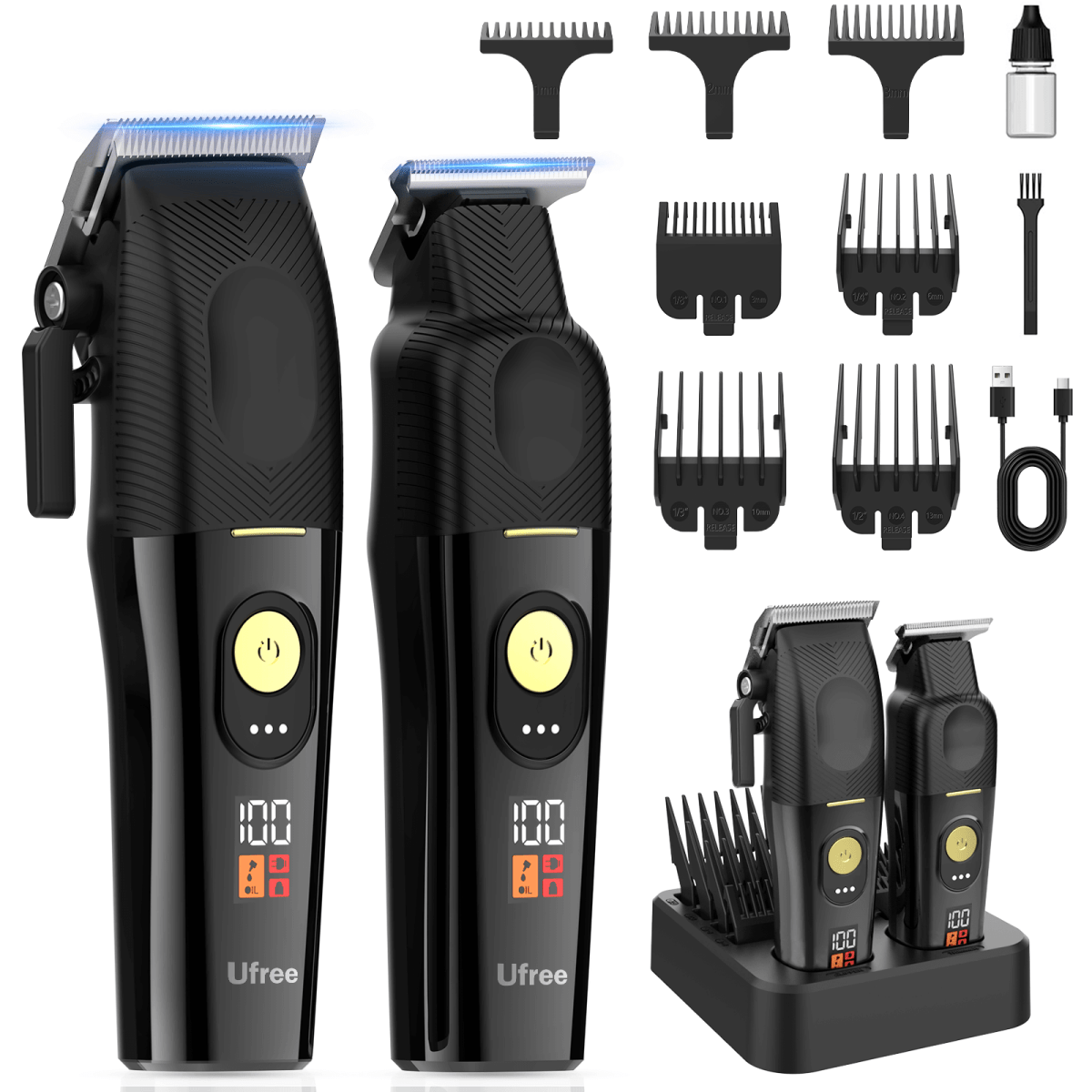 Ufree Electric Cordless Barber Clippers and Trimmers Set - AMU-863-Q311-SF