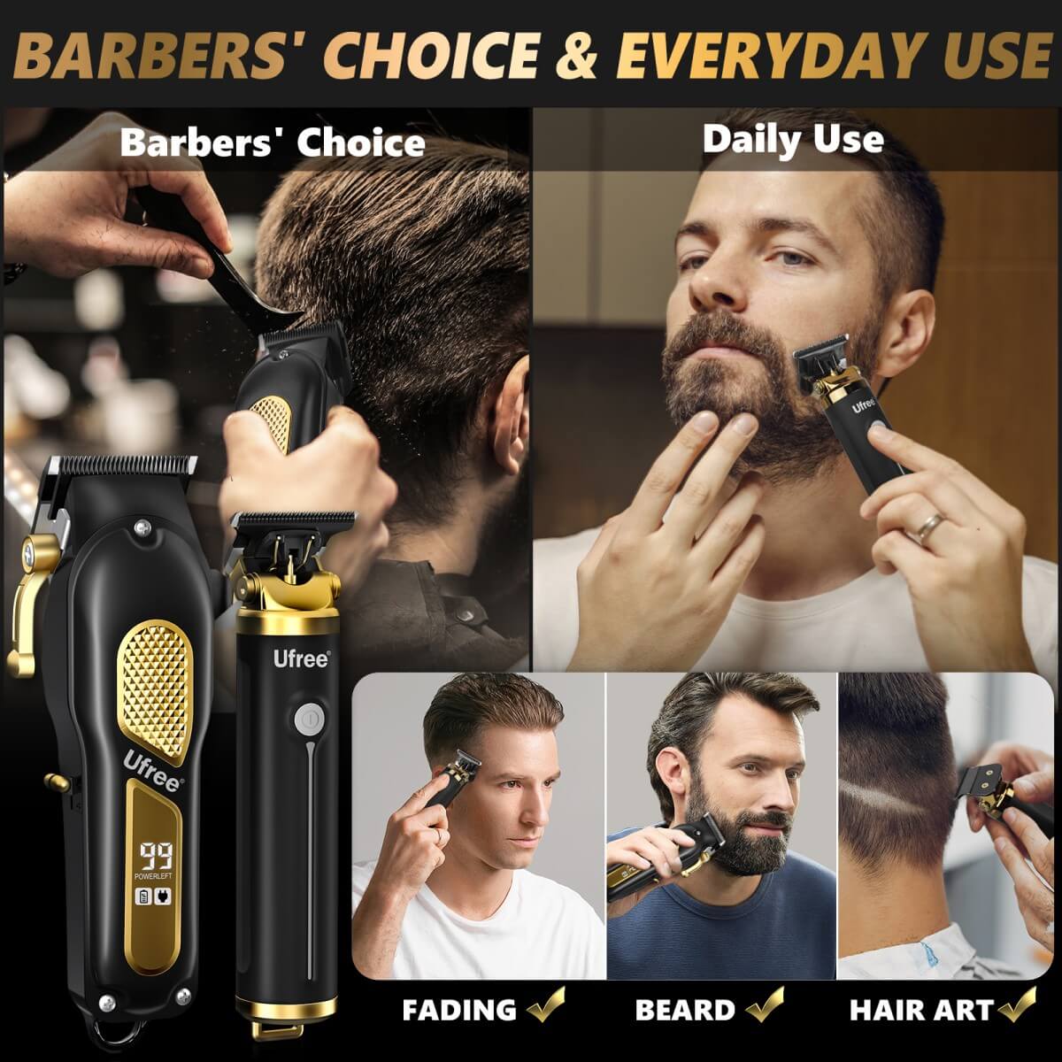 Ufree Hair Clippers and Trimmers Set - AMU-2115-Q321-SF