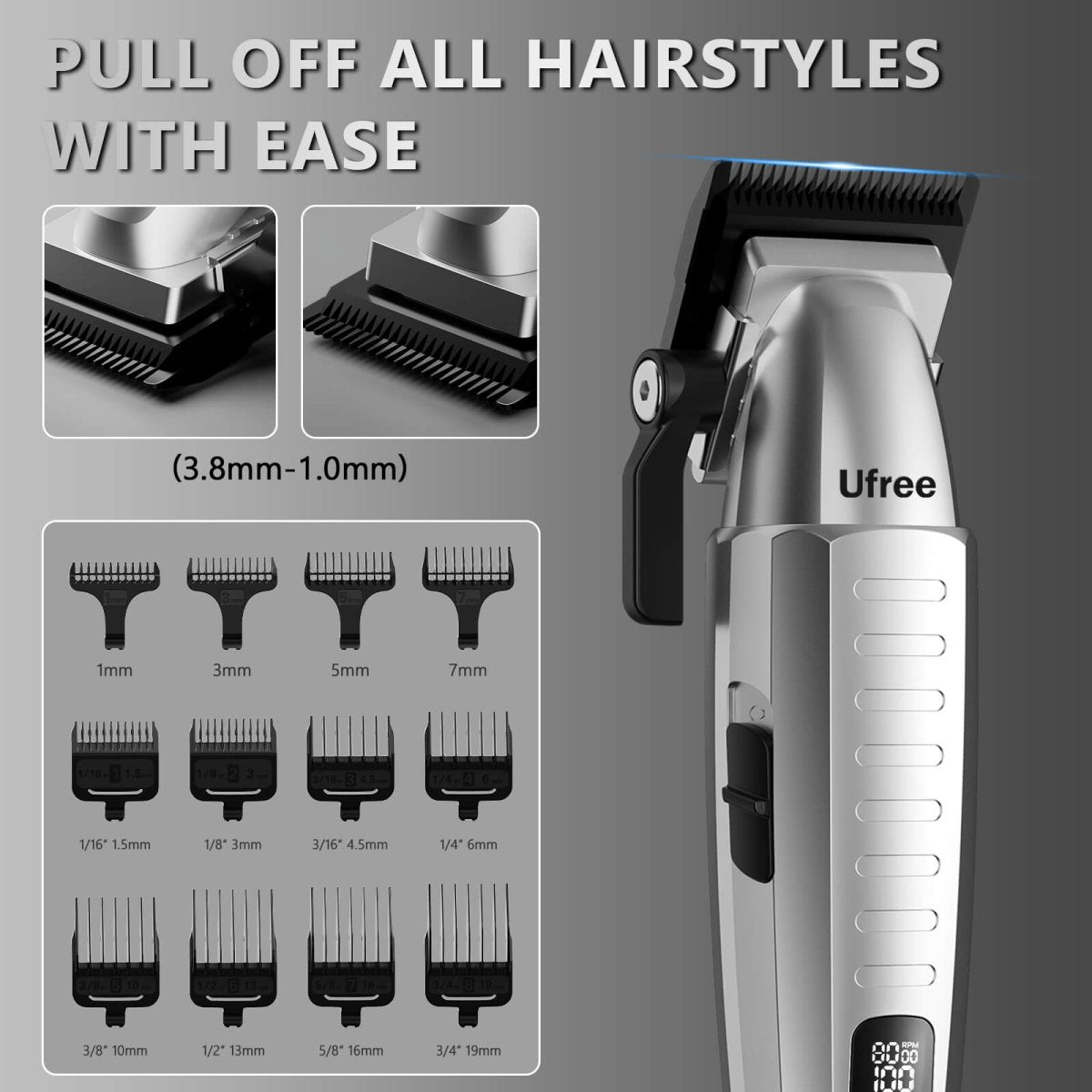 Ufree Professional Hair Clippers and Trimmers Set for Men with Bag - AMU-858-Q321-SF