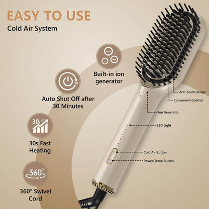 Ufree Upgraded Hair Straightener5 Temps Straightening Brush - AMU-9288-M311-SF